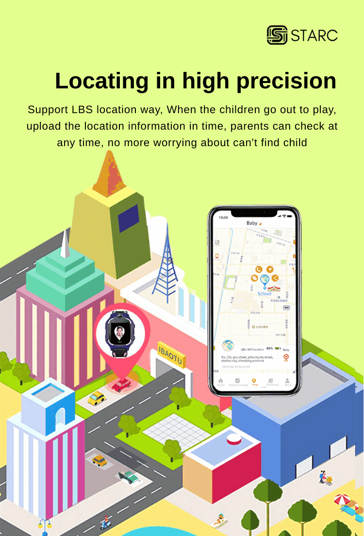 STARC Q19 Children Smartwatch with LBS, SIM, CAMERA