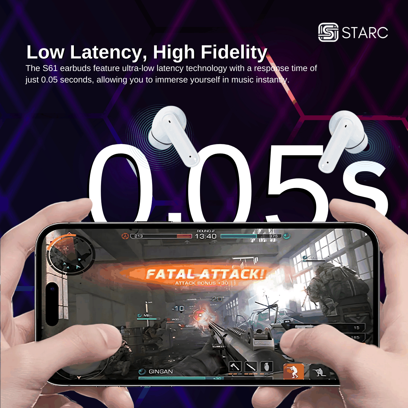 STARC S61 True Wireless Earbuds with ENC